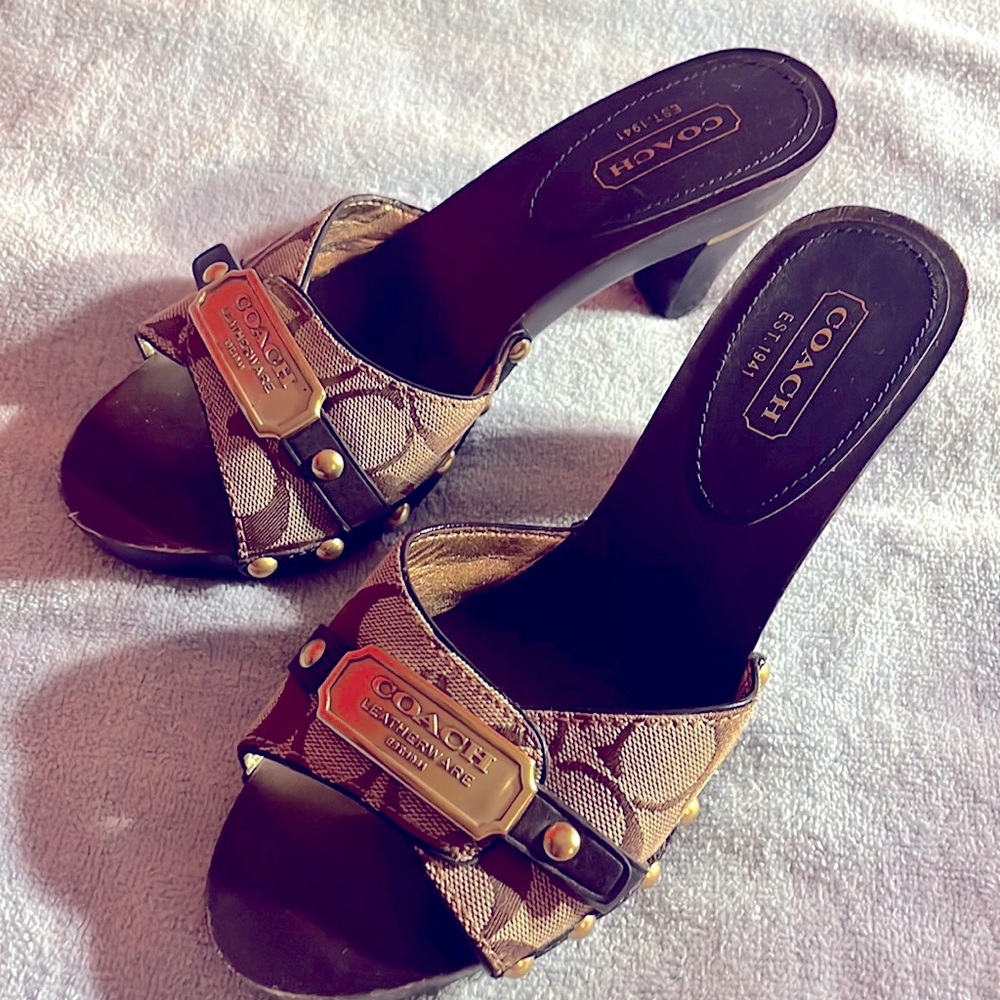 Vintage Coach mule sandals size 8